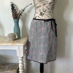 Vintage Y2K Edward Striped Embroidered Pin Up Skirt Women's size 6